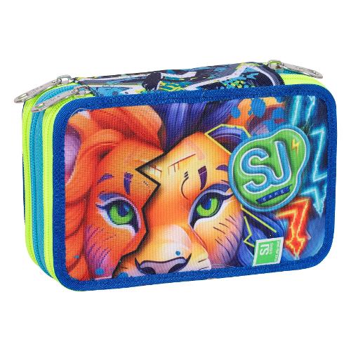 Seven Astuccio triplo scomparto accessoriato SJ CUCCIOLI Assortito 30C202552 36 colori con penne e accessori