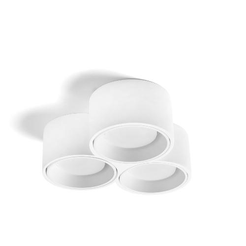 Tecnico Natural Light Plafoniera NASSO Bianco (23,5x7,3x22cm) T506 3 luci - GX53 - Max 30W