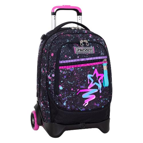 Seven Zaino trolley Sganciabile New Tech UNIVERSE SPOTS - 33 Lt Jet black 200102599