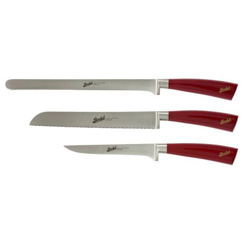 Berkel Set coltelli da cucina Inox 3 pz Prosciutto ELEGANCE Rosso KEP3HS00SRRGB
