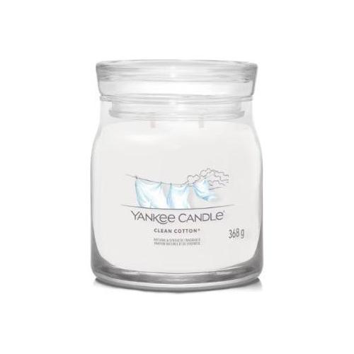 Yankee Candle Candela profumata Clean Cotton (9,3x11,4cm) Giara M 35-50 ore SIGNATURE Bianco 1630645E