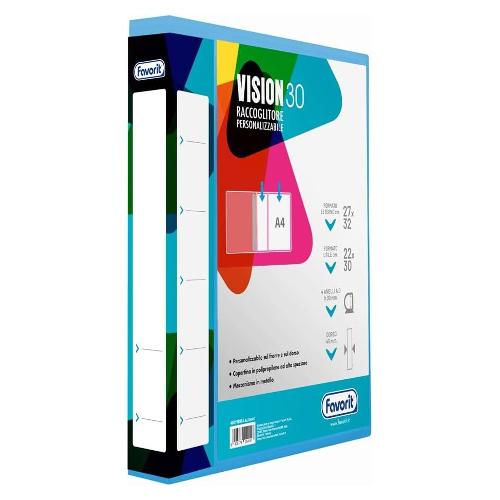 Favorit Copertina ad anelli con tasca personalizzabile A4 (27x31,5x3cm) VISION Blu 400198984