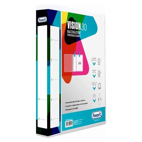 Favorit Copertina ad anelli con tasca personalizzabile A4 (27x31,5x3cm) VISION Bianco 400198983