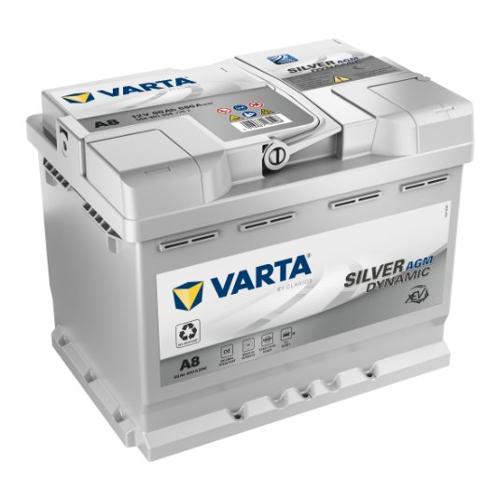Varta Batteria auto positivo a dx A8 12V 60 Ah (24,2x17,5x19cm) SILVER DYNAMIC AGM 560901068J382