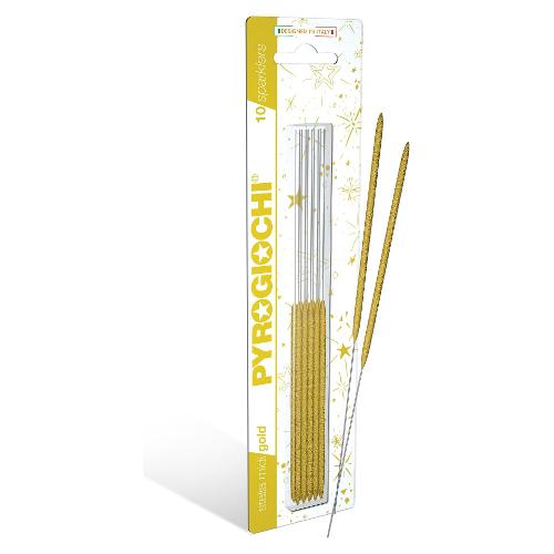 Cereria Di Giorgio Giochi pirici 10 pz PYROGIOCHI Stelle Midi Scintillanti Gold 41270 (17 cm)