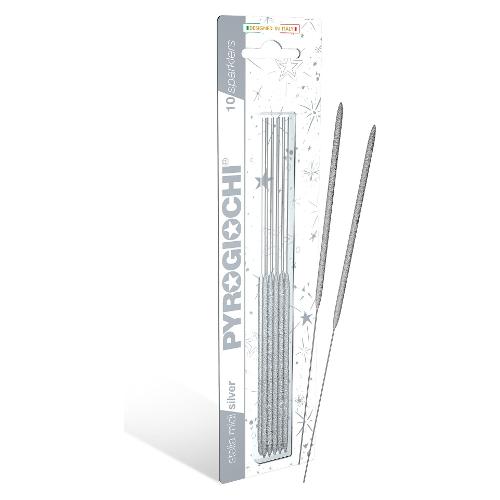 Cereria Di Giorgio Giochi pirici 10 pz PYROGIOCHI Stelle Midi Scintillanti Silver 41269 (17 cm)