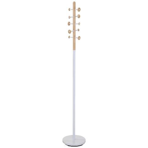 Amicasa KATE Appendiabiti Bianco Metallo, Legno