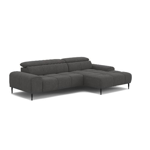Cotta THEO Divano Elettrico 2 posti penisola a destra Campsbay R465 dark grey