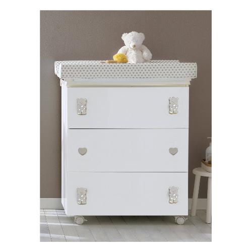 Pali Bagnetto fasciatoio 3 cassetti (76x45x90cm) LOVE Bianco 0533LOVE