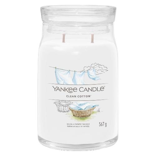 Yankee Candle Candela profumata Clean Cotton (9,3x15,7cm) Giara L 65-80 ore SIGNATURE Bianco 1630644E