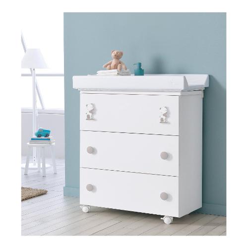 Pali Bagnetto fasciatoio 3 cassetti (76x45x90cm) ORSETTO Bianco 0533ORS