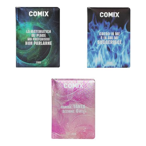 Comix Diario scolastico Pocket 2025/26 13m Ago-Set FLASH Assortito 73760PR