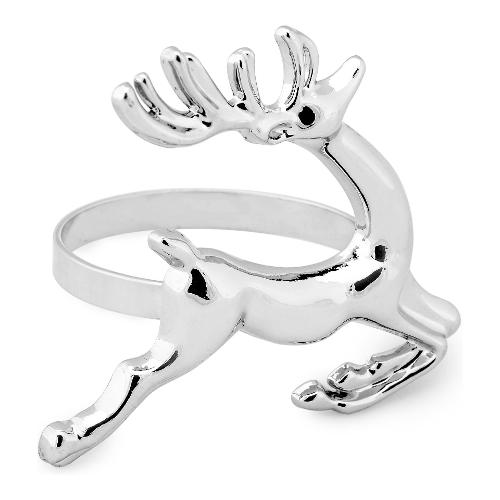 Fade Set anelli tovaglioli 6 pz Renna XMAS Silver 57049