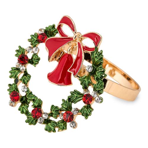 Fade Set anelli tovaglioli 6 pz Fiocco XMAS Multicolore 58852