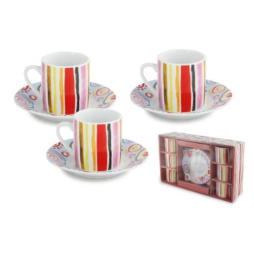 Cpo Set tazzine caffè con piatto (85ml) CRAZY Multicolore