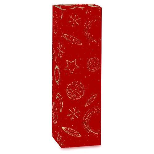 Scotton Scatola natalizia per bottiglia Magnum RED UNIVERSE Rosso e Oro (11,5x11,5x43 cm) 139195S