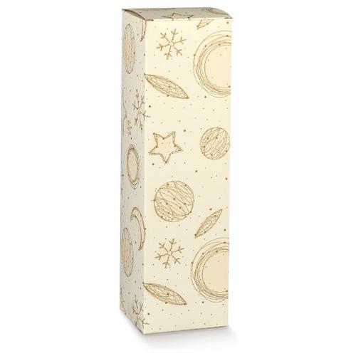 Scotton Scatola natalizia per bottiglia Magnum WHITE UNIVERSE Bianco e Oro (11,5x11,5x43 cm) 139250S