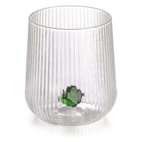 Ivv Bicchiere Acqua Vetro borosilicato (330ml) GEMME Trasparente e Verde 8984 1