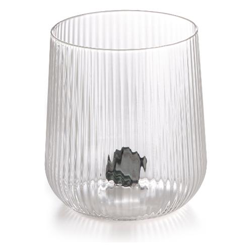 Ivv Bicchiere Acqua Vetro borosilicato (330ml) GEMME Trasparente e Grigio 8985 1