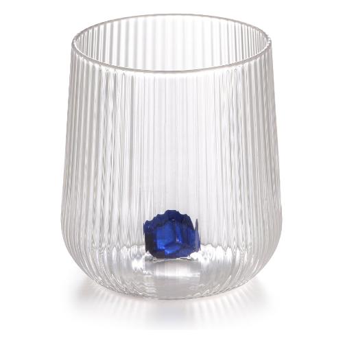 Ivv Bicchiere Acqua Vetro borosilicato (330ml) GEMME Trasparente e Blu 8982 1