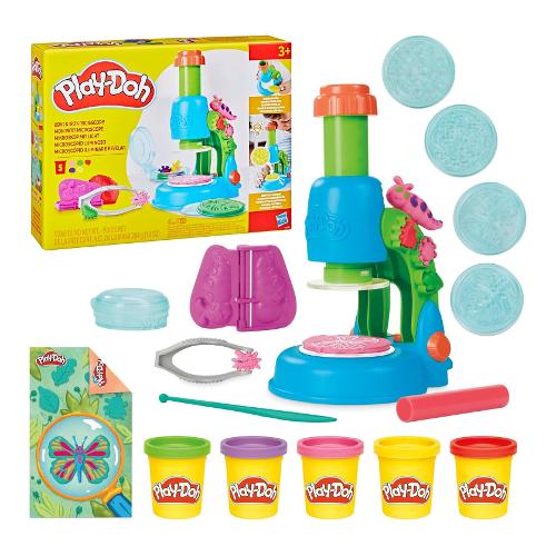 Hasbro Pasta modellabile Microscopio luminoso 5 barattoli 57gr e accessori PLAY DOH G04945L00
