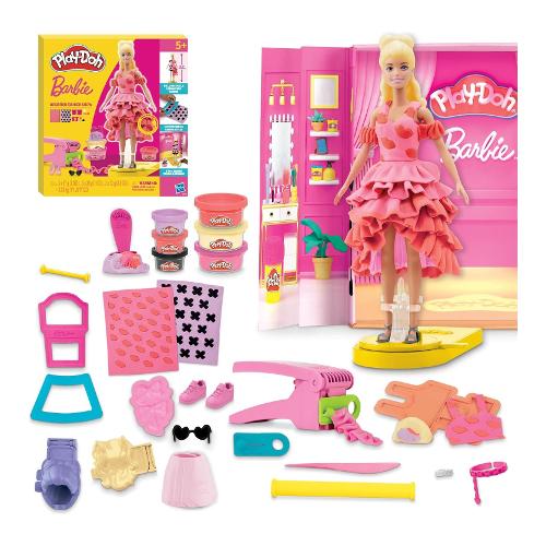 Hasbro Pasta modellabile con Barbie sfilata di moda Designer 3 barattoli 57gr,  3 da 28gr e accessori PLAY DOH G13565L0