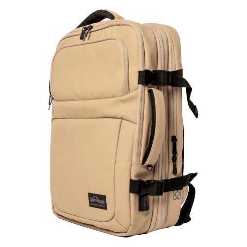 Stivibags Zaino viaggio (40Lt) espandibile 60Lt con pompa sottovuoto AIRMAX safari sand (30x20x46 cm) 88007