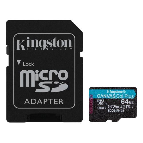 Kingston MicroSD 64GB CANVAS GO! PLUS Gen4 Black e Blue SDCG4 64GB