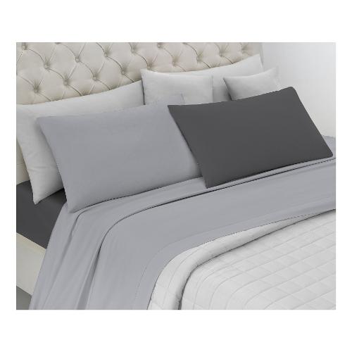 Savoltex Completo letto una piazza cotone LA 30VENTISETTE BICOLOR Grigio e Antracite