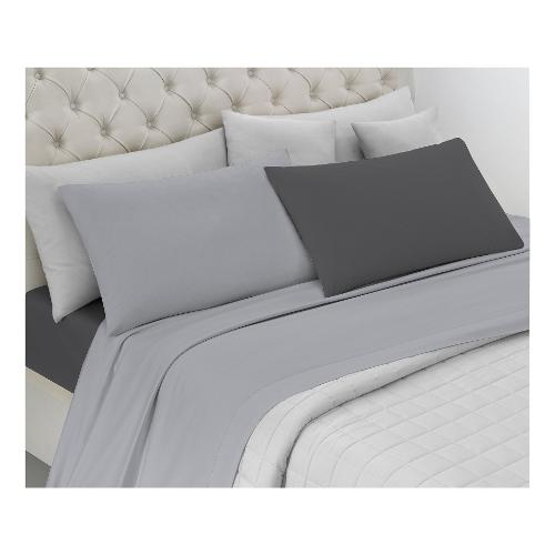 Savoltex Completo letto piazza e mezza cotone LA 30VENTISETTE BICOLOR Grigio e Antracite