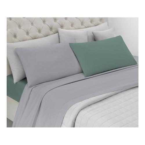 Savoltex Completo letto piazza e mezza cotone LA 30VENTISETTE BICOLOR Grigio e Verde