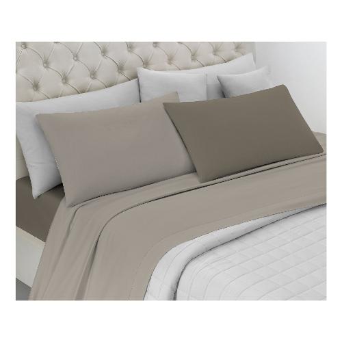 Savoltex Completo letto due piazze cotone LA 30VENTISETTE BICOLOR Champagne e Tortora