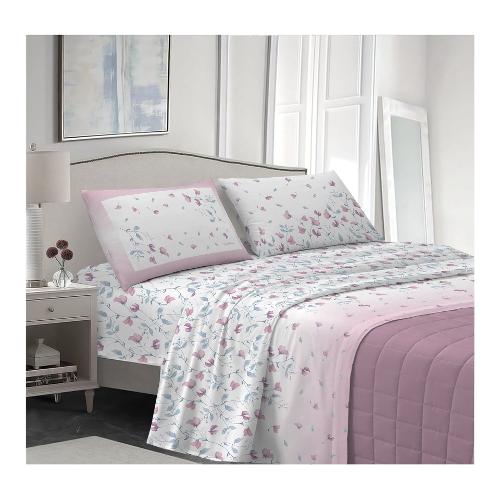 Savoltex Completo letto due piazze cotone VENEZIA Flower rosa