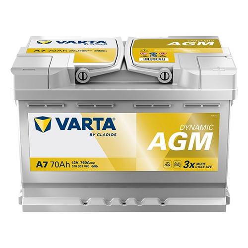 Varta Batteria auto Dx A7 12V 70 Ah (27,8x17,5x19cm) DYNAMIC AGM 570901076K262