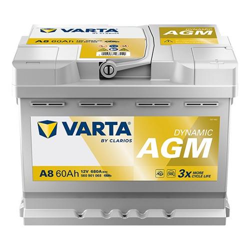 Varta Batteria auto Dx A8 12V 12 Ah (24,2x17,5x19cm) DYNAMIC AGM 560901068K262