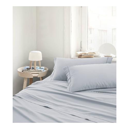 Savoltex Completo letto due piazze raso di cotone RASO60 Grigio perla