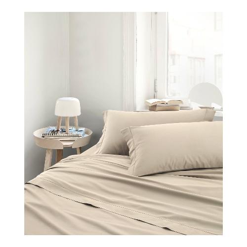 Savoltex Completo letto due piazze raso di cotone RASO60 Beige