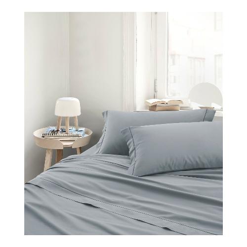Savoltex Completo letto due piazze raso di cotone RASO60 Silver