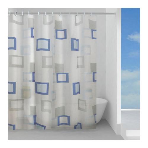 Gedy Tenda doccia in plastica FRAME (120x200 cm) Azzurro e Grigio TVI 1349 1203