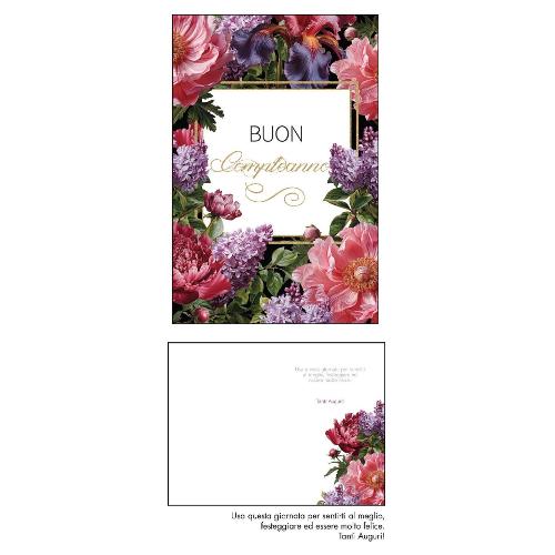 Marpimar Biglietto auguri compleanno (11,8x16,8cm) FLOWER LOE41
