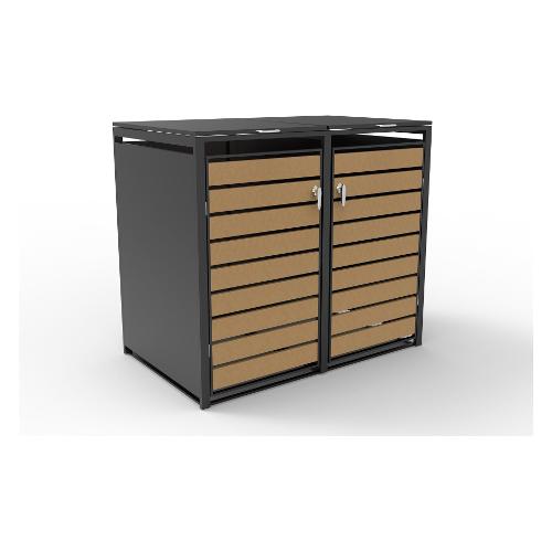 Amicasa Box copribidone doppio (132x84x116,5cm) Antracite Wood