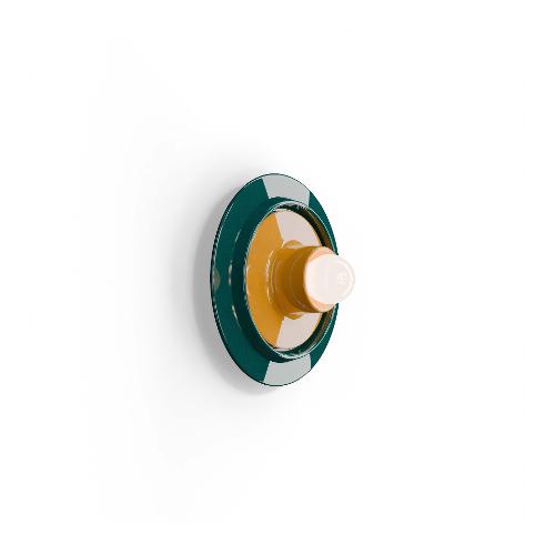 Ferroluce Plafoniera VOILA Verde petrolio e Giallo (10x28cm) C2775 PGA 1 luce - E27 - Max 53W