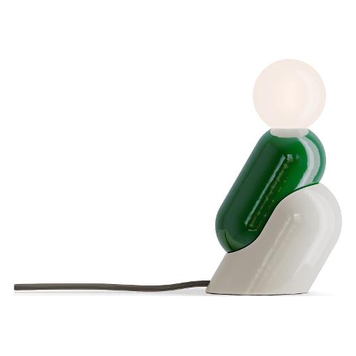 Ferroluce Lampada tavolo TATA Verde bali e Crema (8,6x13x22,2cm) C2820 VCR 1 luce - E27 - Max 33W