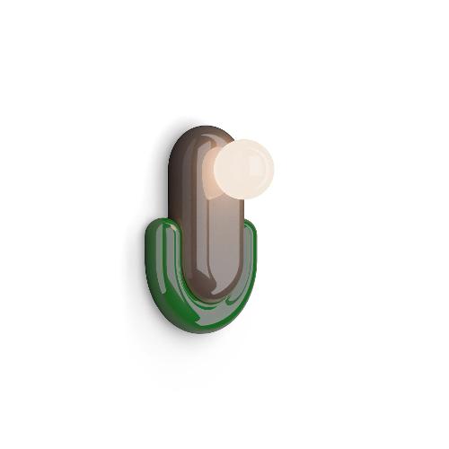 Ferroluce Applique ECLAIR Moka e Verde bali (25x17x35cm) C2770 MVB 1 luce - G9 - Max 33W