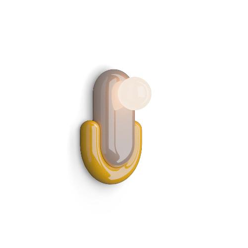 Ferroluce Applique ECLAIR Grigio sabbia e Giallo (25x17x35cm) C2770 GGI 1 luce - G9 - Max 33W