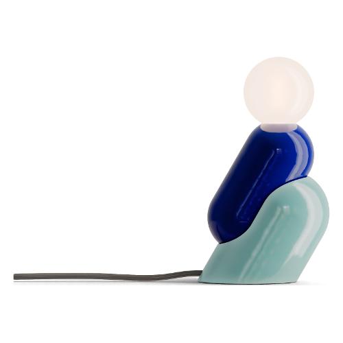Ferroluce Lampada tavolo TATA Blu robot e Azzurro (8,6x13x22,2cm) C2820 BAZ 1 luce - E27 - Max 33W