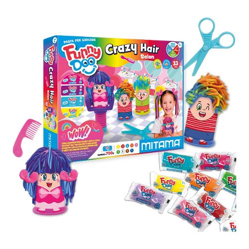 Mitama Pasta modellabile Crazy hair salon playset 15 panetti 50 gr e accessori FUNNY DOO 63856