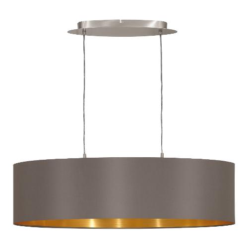 Eglo Sospensione MASERLO Cappuccino e Oro (78x22x110cm) 55271 2 luci - E27 - Max 120W