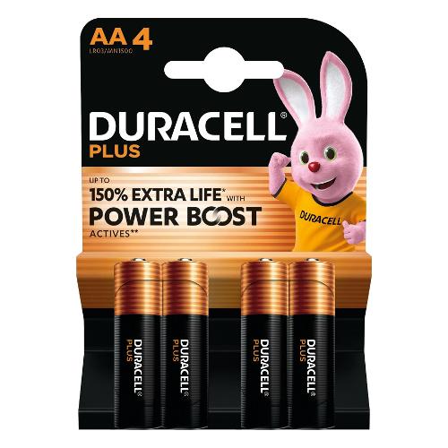 Duracell Batteria Stilo AA Alcalina PLUS Power Boost 4pz DU0103