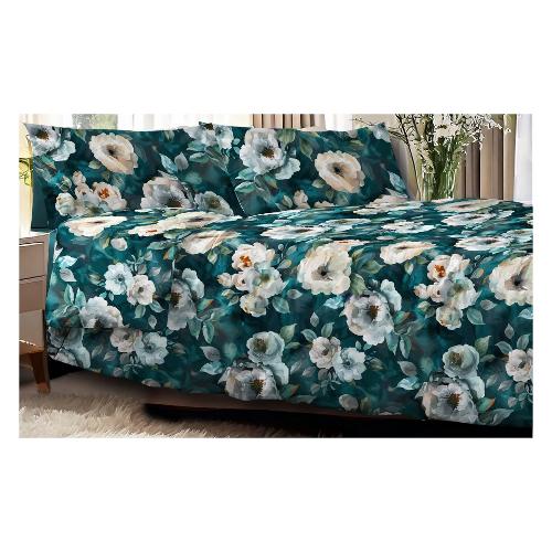 Tessitura Zambaiti Completo letto due piazze raso di cotone CLEA 6045